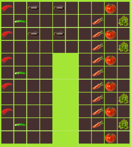 disposition des légumes et plantes avec date de mise en terre et retrait pour une meilleure rotation des cultures, permagarden
